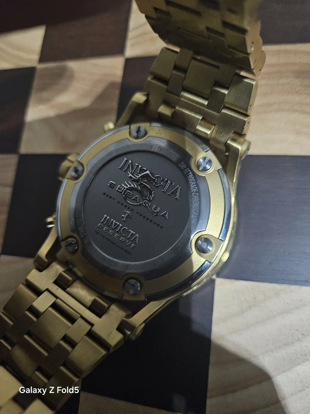 Invicta Reserve SubAqua Gold and Black Chronograph Bracelet Watch 50mm